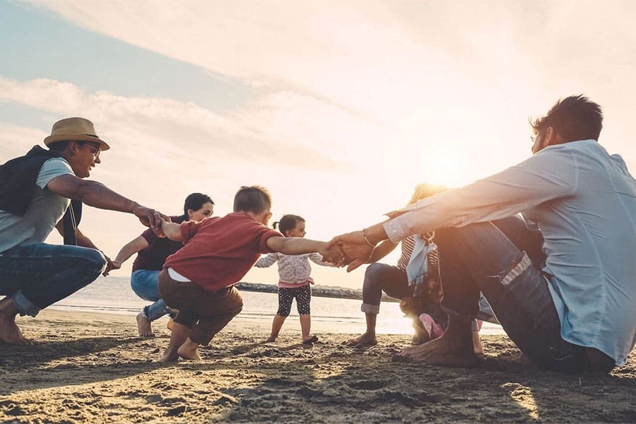family beach