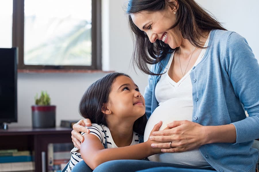 Pregnant Mom with Daughter