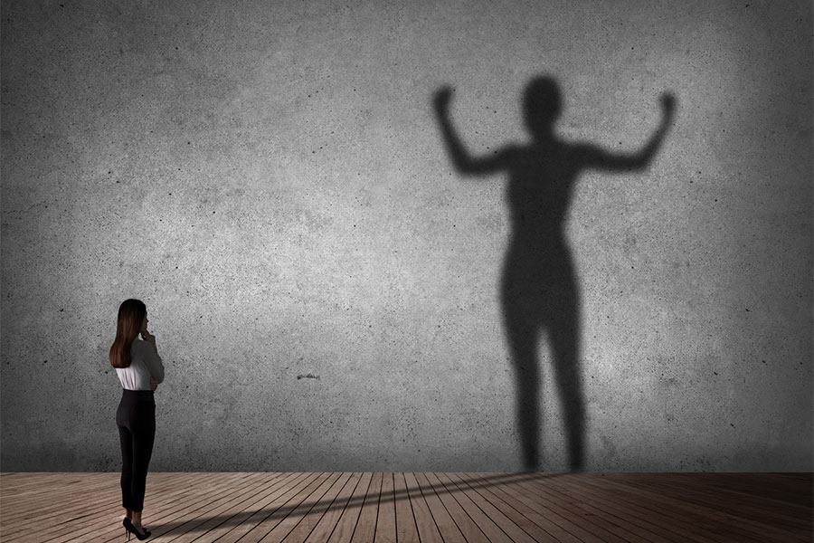 woman-rage Woman with Big Shadow